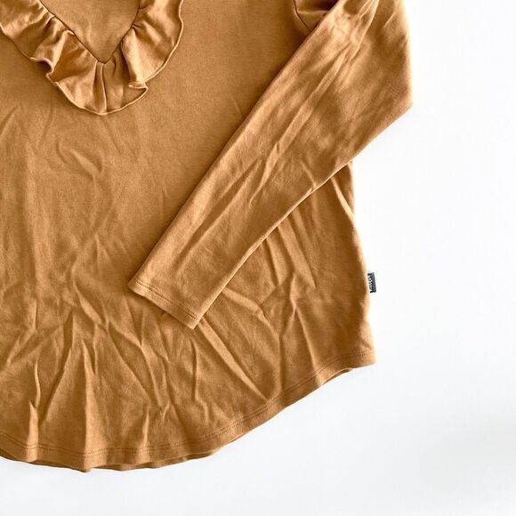 The Kindred Studio (Little & Lively) Mustard Ruffled Top Women's Size Large - Picture 3 of 5